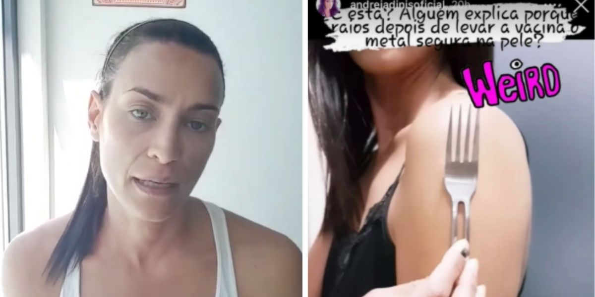Após toma da vacina, Andreia Dinis faz video com garfo no braço e gera polémica