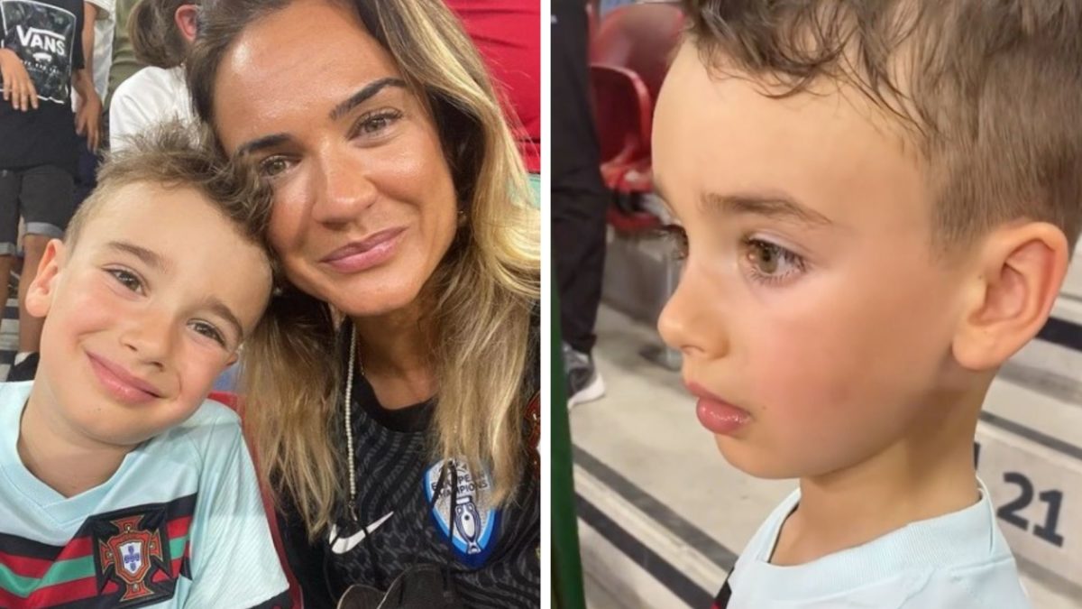 Filho de Rui Patrício emocionado no estádio ao ver o pai: &#8220;Primeira experiência no Euro&#8221;