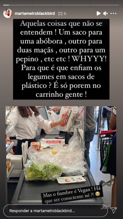 Marta Melro indignada em supermercado: &#8220;Para que é que enfiam legumes em sacos de plástico?&#8221;