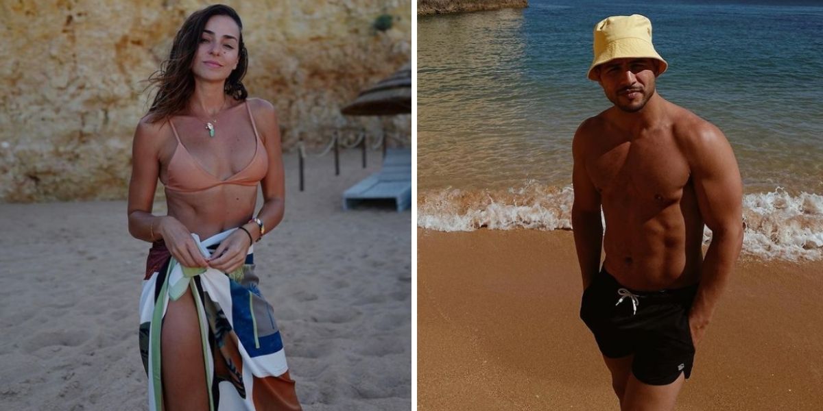 Vanessa Martins e Miguel Ângelo, em clima de romance na praia