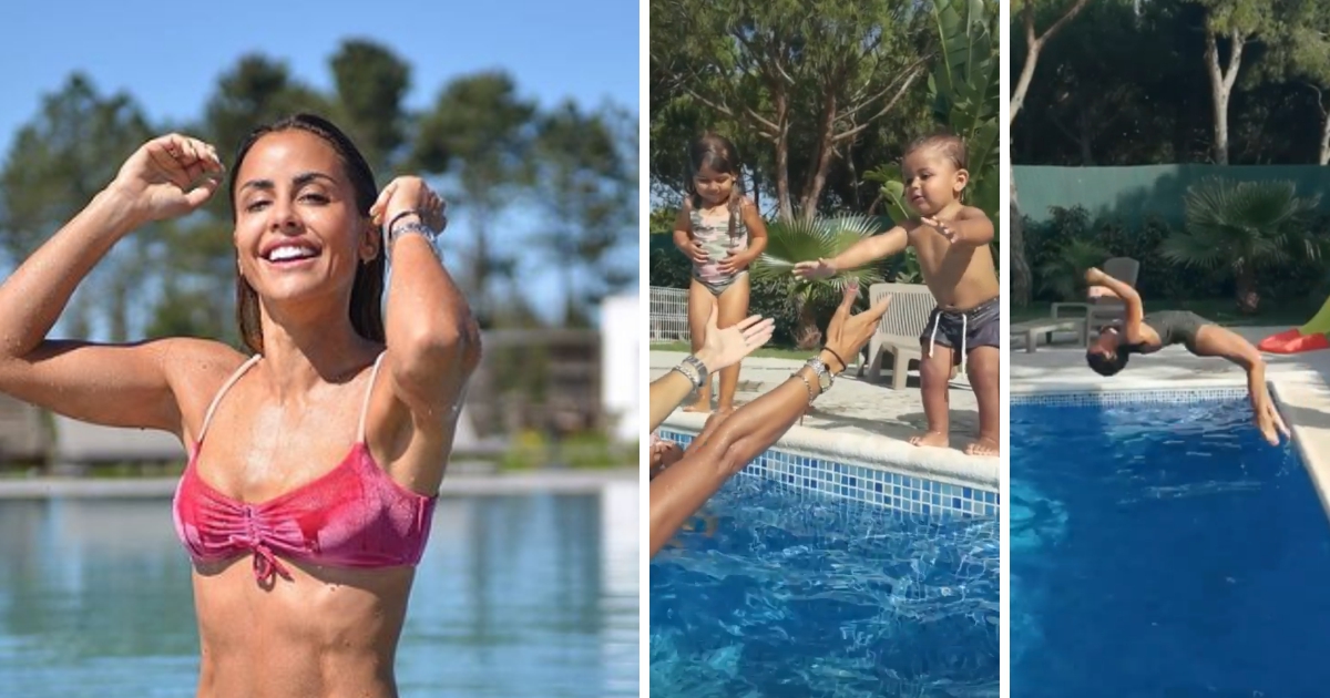 Que crescidos! Carolina Patrocínio mostra &#8220;habilidades aquáticas&#8221; dos filhos e encanta