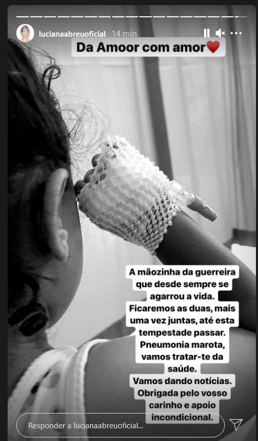 Filha de Luciana Abreu no hospital: &#8220;Pneumonia marota, vamos tratar-te da saúde&#8230;&#8221;
