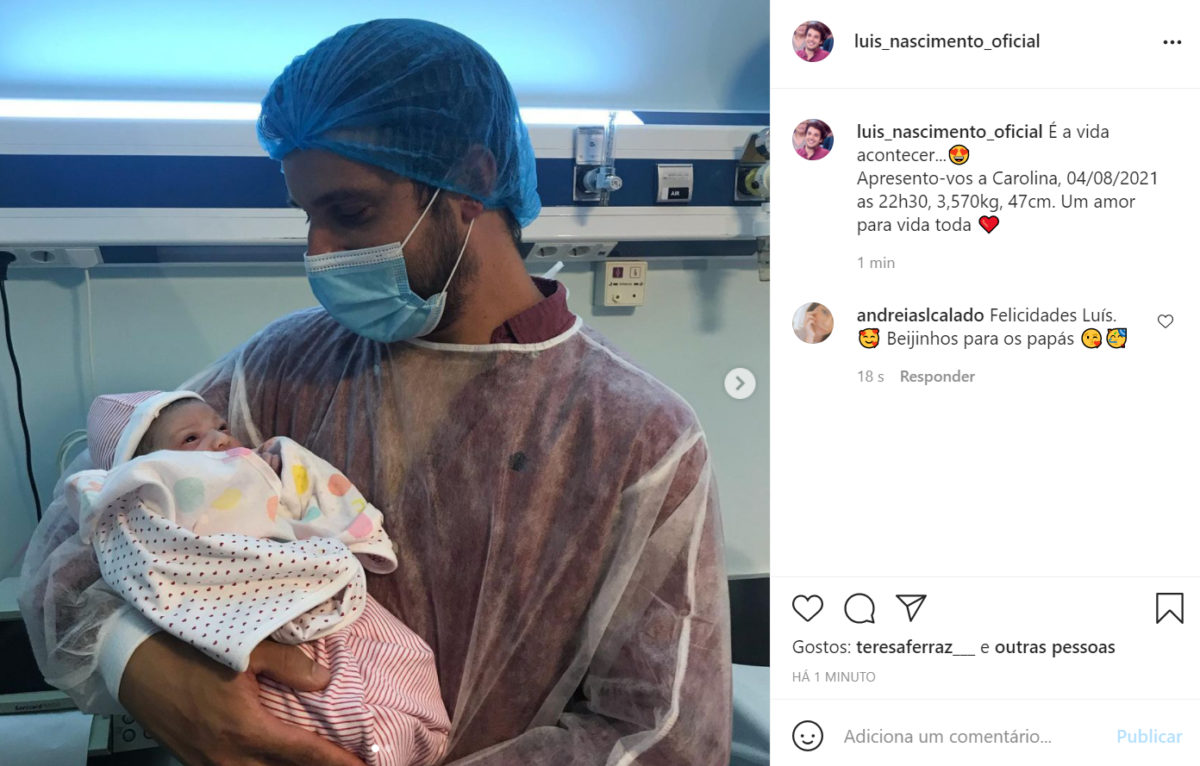 Luís Nascimento já foi pai pela primeira vez. Veja a primeira foto da bebé