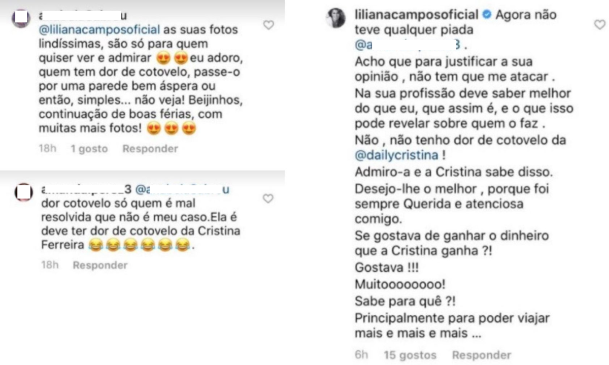 Liliana Campos é acusada de ter &#8220;dor de cotovelo&#8221; de Cristina Ferreira e reage