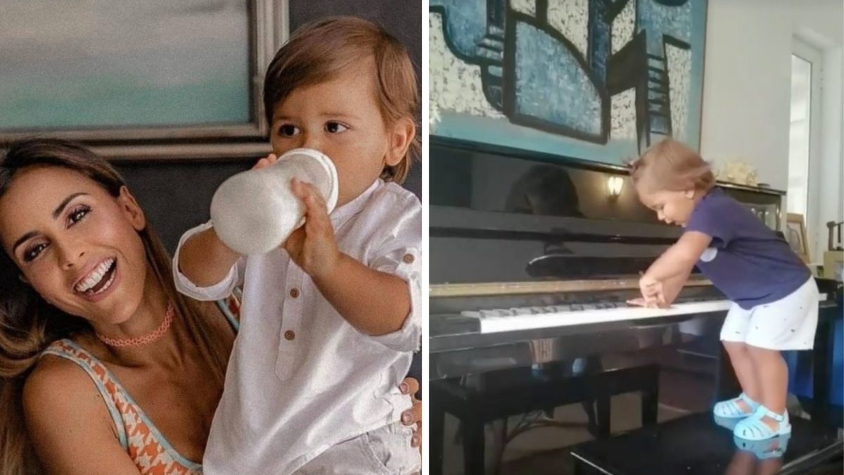 Carolina Patrocínio mostra filho mais novo &#8220;ao piano&#8221;: &#8220;Buenos dias&#8230;&#8221;