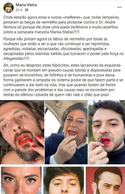 Maria Vieira ataca Bruno Nogueira, Ana Gomes, Agir&#8230; &#8220;Como eu desprezo estes hipócritas&#8230;&#8221;
