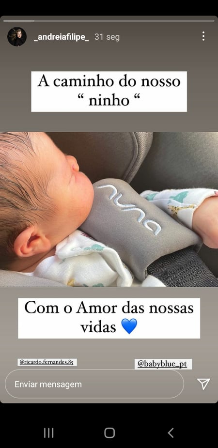 Amor! Andreia Filipe revela primeira foto do filho: &#8220;A caminho do nosso ninho&#8230;&#8221;