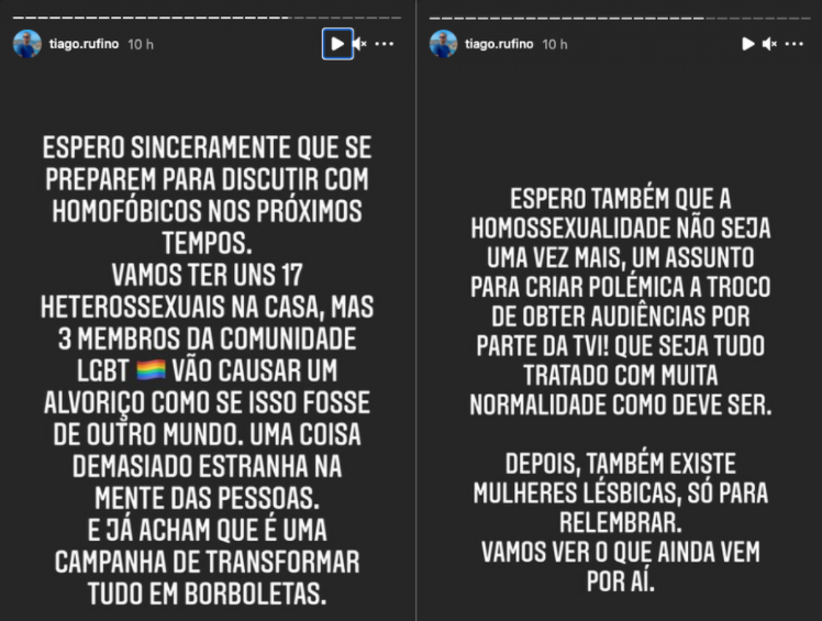 Tiago Rufino faz apelo à TVI: “Que não seja para criar polémica a troco de audiências”