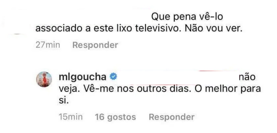 Big Brother: Goucha responde (com classe) a crítica de fã: &#8220;Associado a este lixo televisivo&#8230;&#8221;