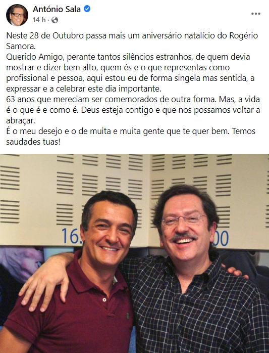 Em dia especial, António Sala homenageia Rogério Samora e critica &#8220;silêncios estranhos&#8221;