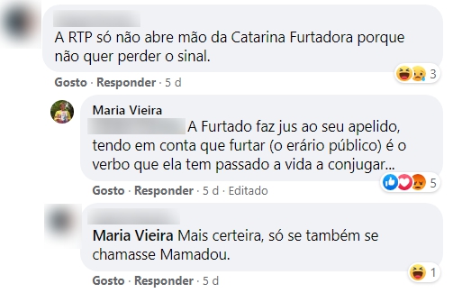 Maria Vieira ataca Catarina Furtado: &#8220;Furtar (o erário público) é o verbo que passa a vida a conjugar&#8230;&#8221;