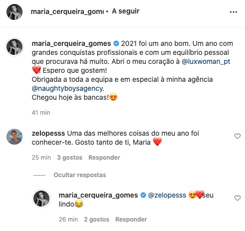 Maria Cerqueira Gomes reage a declaração de Zé Lopes: &#8220;Seu lindo&#8230;&#8221;