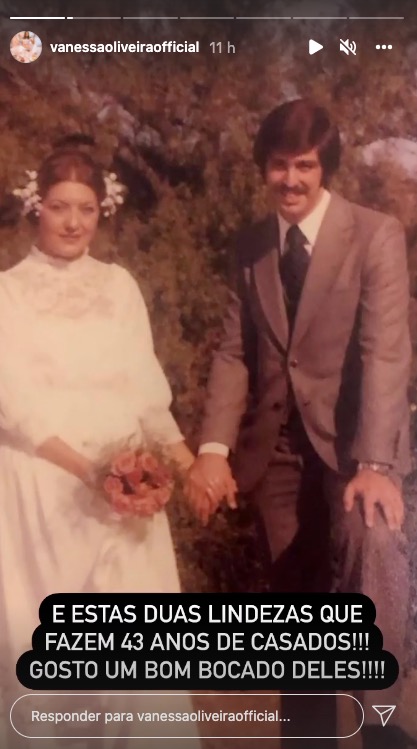 Vanessa Oliveira revela rara foto dos pais: &#8220;Fazem 43 anos de casados&#8230;&#8221;