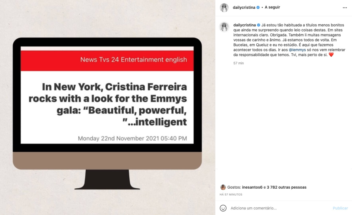 Cristina Ferreira revela que é &#8220;notícia&#8221; lá fora (só que não)