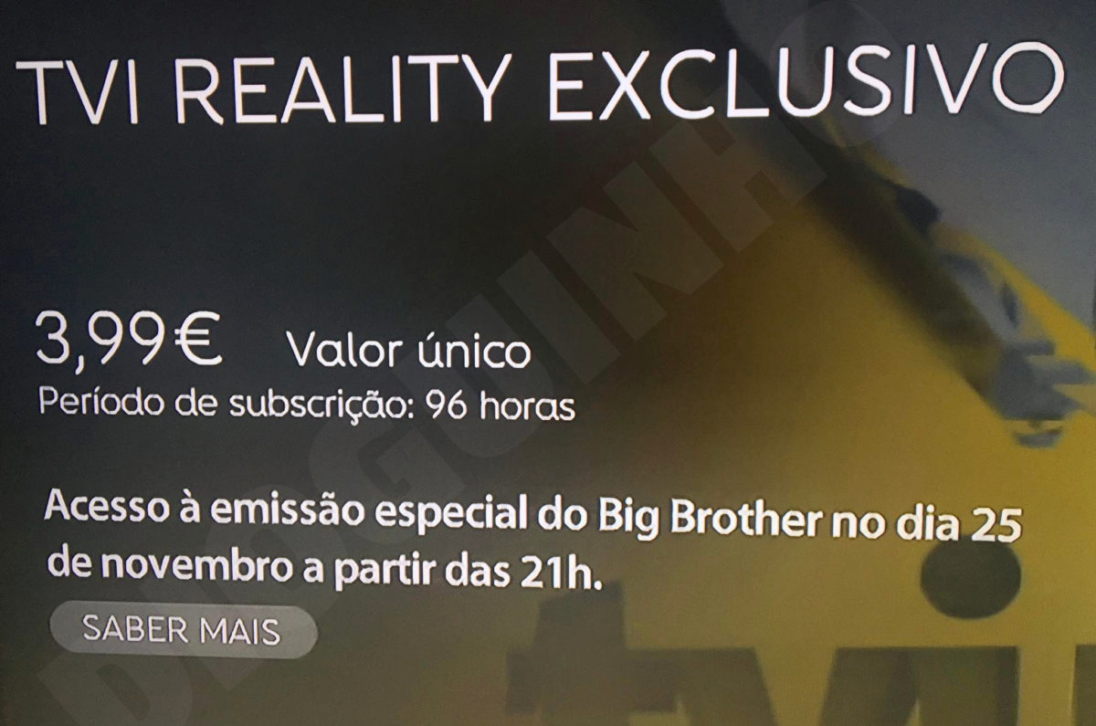 Pagar para ver! Big Brother repete fórmula com nova emissão exclusiva no TVI Reality. Saiba quando