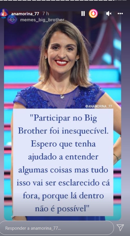 Big Brother: Ana Morina reage nas redes após expulsão: &#8220;Inesquecível&#8230;&#8221;