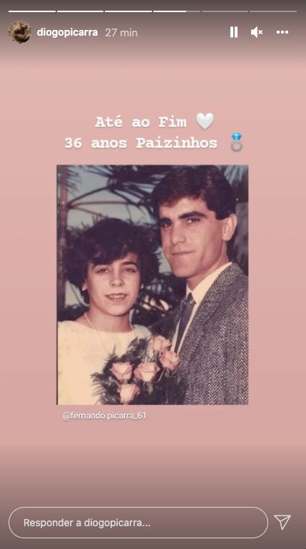 Diogo Piçarra revela rara foto dos pais e destaca: &#8220;Até ao fim. 36 anos paizinhos&#8230;&#8221;