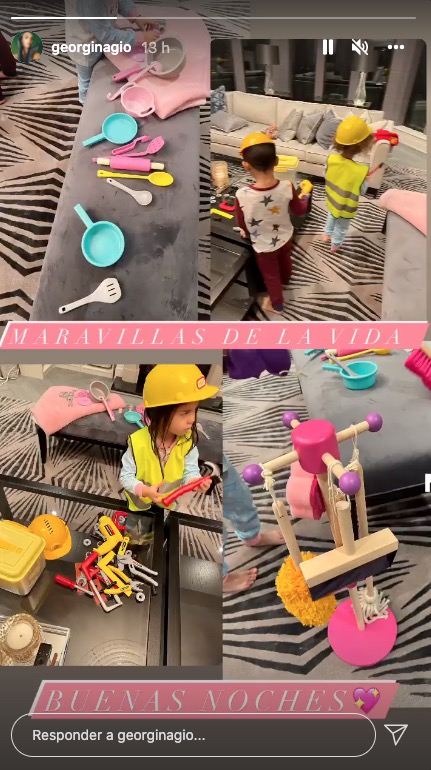 Mãos à obra! Georgina Rodríguez mostra brincadeiras dos filhos: &#8220;Maravilhas da vida&#8230;&#8221;