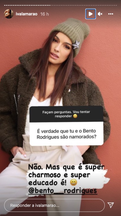 Iva Lamarão é questionada e responde: &#8220;Tu e o Bento Rodrigues são namorados?&#8221;