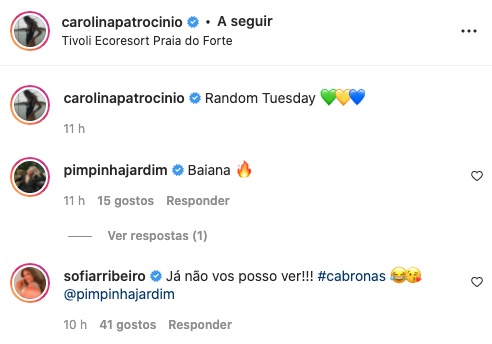 De férias, Carolina Patrocínio revela novas fotos e Sofia Ribeiro atira: &#8220;Já não vos posso ver!!&#8221;