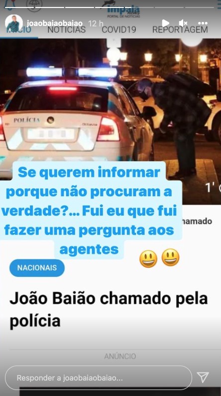 Chamado pela polícia? João Baião reage e atira: &#8220;Se querem informar porque não procuram a verdade?&#8221;