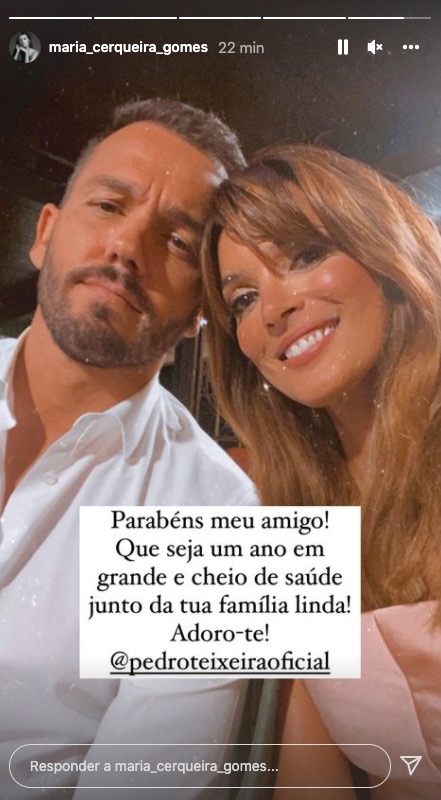 Maria Cerqueira Gomes deixa mensagem a Pedro Teixeira em dia especial: &#8220;Adoro-te!&#8221;