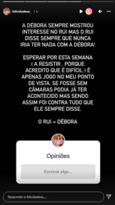 Felicidade Sá não tem dúvidas e garante que Rui Pinheiro está a jogar com Débora: &#8220;Foi contra tudo o que disse&#8230;&#8221;