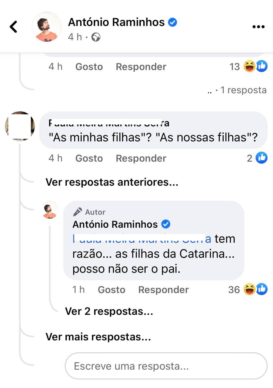 António Raminhos é &#8220;corrigido&#8221; por fã e responde (de forma hilariante): &#8220;Tem razão, posso não ser o pai&#8230;&#8221;