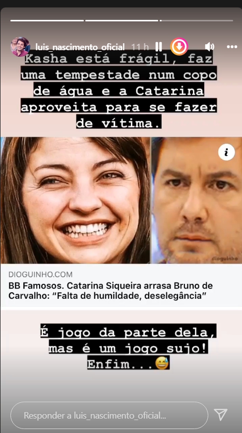 Big Brother: Luís Nascimento arrasa Kasha e Catarina Siqueira: &#8220;É um jogo sujo, enfim&#8230;&#8221;