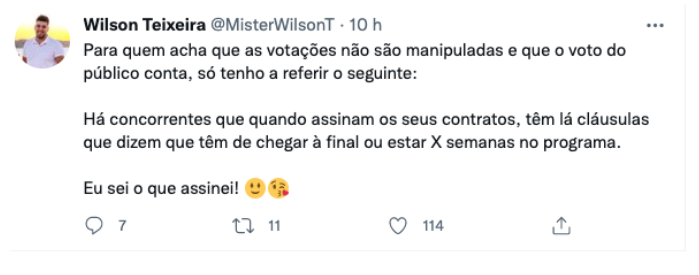 Wilson Teixeira acusa TVI e revela &#8216;segredos de contratos&#8217;: &#8220;Têm cláusulas que dizem que têm de chegar à final.&#8221;