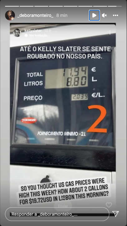 Débora Monteiro sobre preço dos combustíveis: &#8220;Até o Kelly Slater se sente roubado&#8230;&#8221;