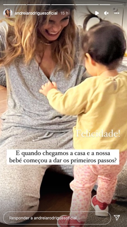 Andreia Rodrigues revela foto (amorosa) com a filha: &#8220;Começou a dar os primeiros passos&#8230;&#8221;