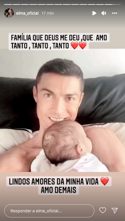 Elma Aveiro revela (nova) foto de Cristiano Ronaldo com filha recém-nascida: &#8220;Amo demais&#8230;&#8221;