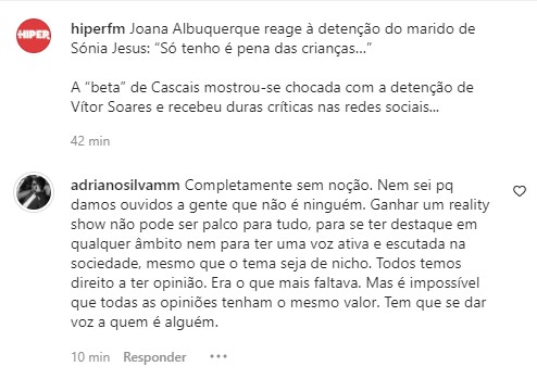 Adriano Silva Martins dá (forte) arraso a Joana Albuquerque: &#8220;Tem que se dar voz a quem é alguém&#8230;&#8221;
