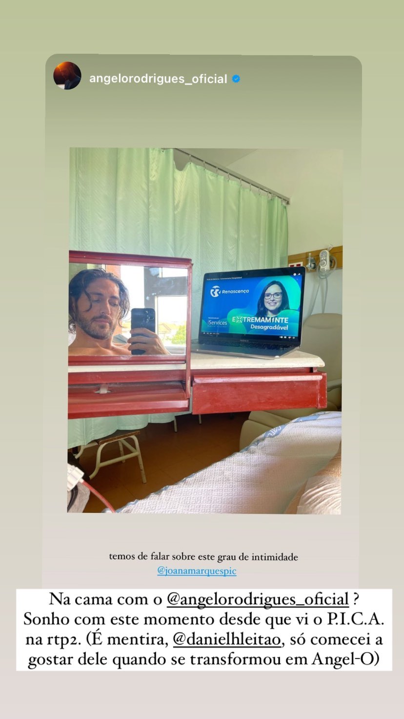 No hospital, Ângelo Rodrigues brinca com Joana Marques e recebe resposta: &#8220;Sonho com este momento&#8230;&#8221;