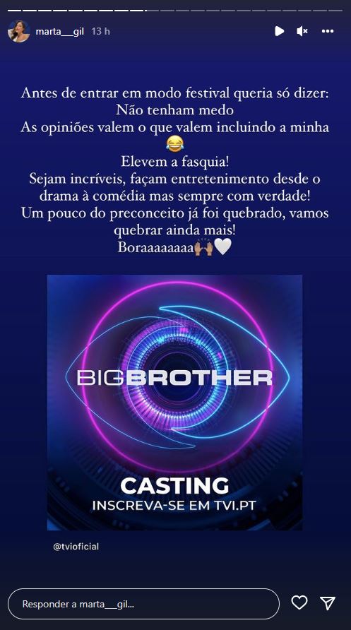 Marta Gil deixa conselho aos novos concorrentes do ‘Big Brother’: “Não tenham medo, elevem a fasquia…”