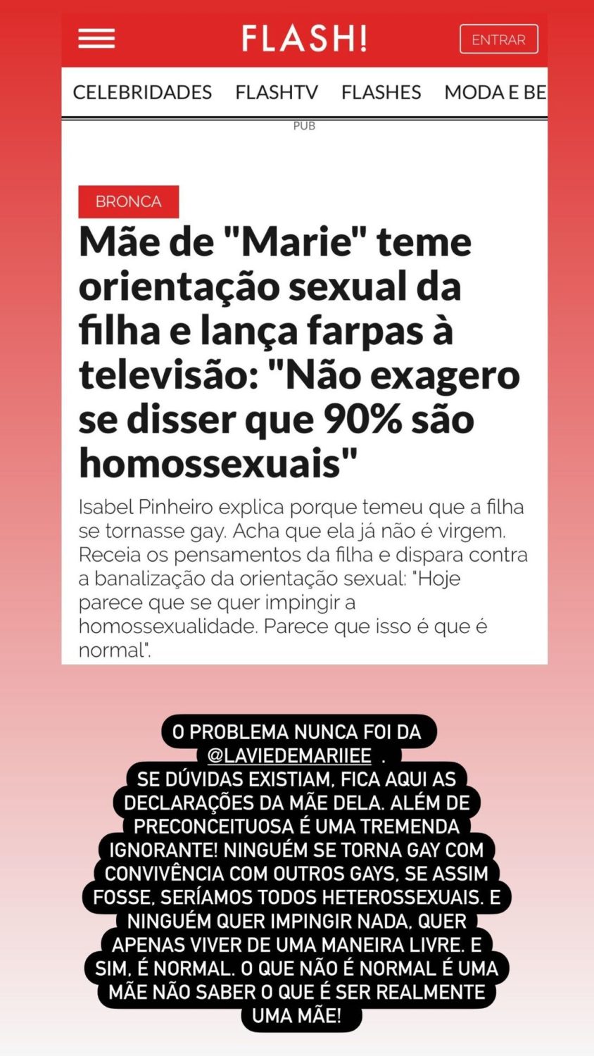 Após declarações, Tiago Rufino critica mãe de Marie: &#8220;Além de preconceituosa, é uma tremenda ignorante&#8230;&#8221;