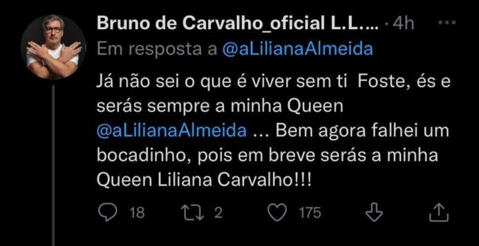 Apaixonado, Bruno de Carvalho faz nova declaração de amor a Liliana Almeida: “Já não sei viver sem ti…”