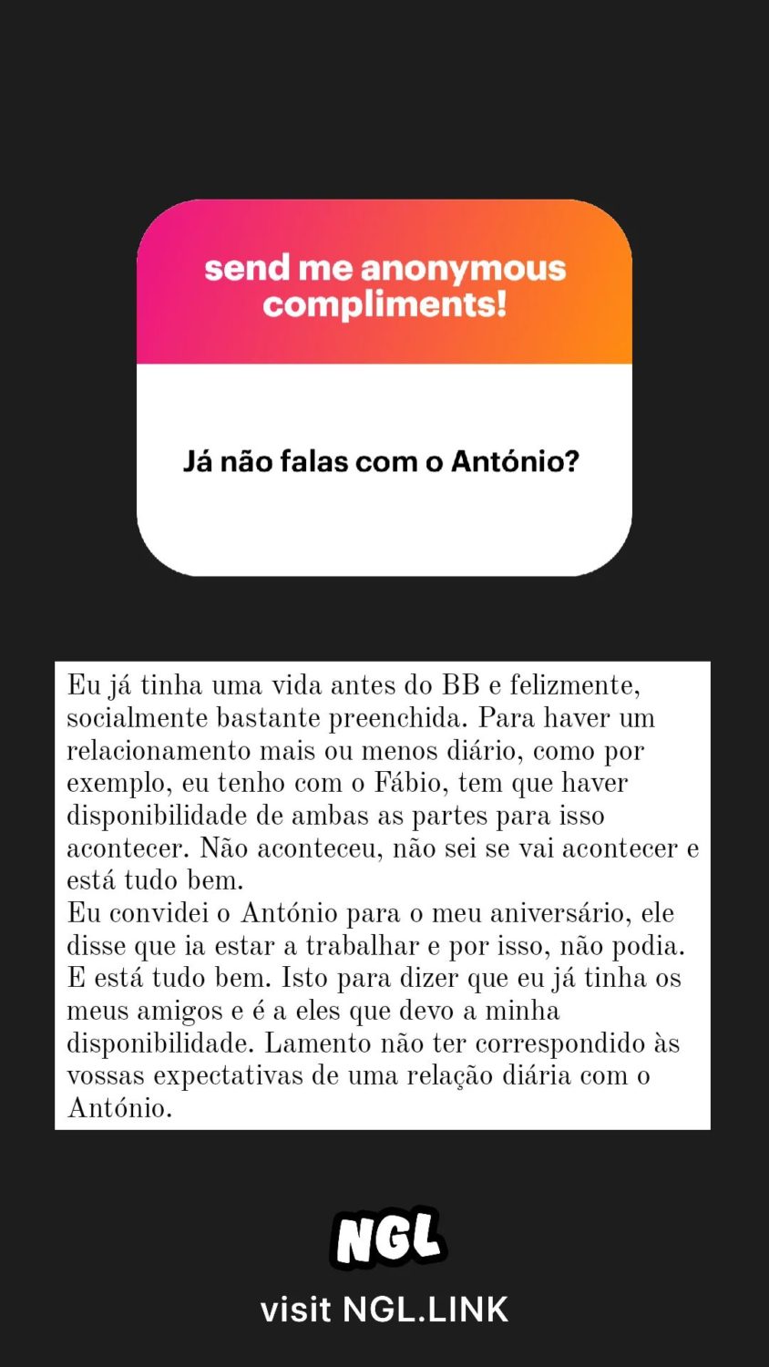 Bruno Almeida é &#8216;confrontado&#8217; e dá resposta: &#8220;Já não falas com o António?&#8221;