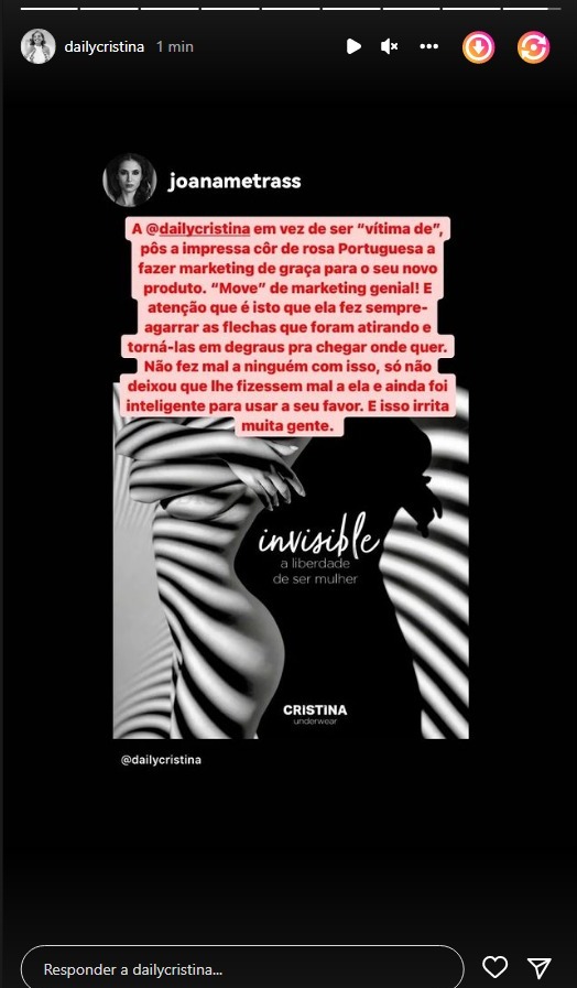 Cristina Ferreira partilha (grande) elogio de uma seguidora após anúncio de coleção de lingerie: &#8220;Marketing genial&#8230;&#8221;