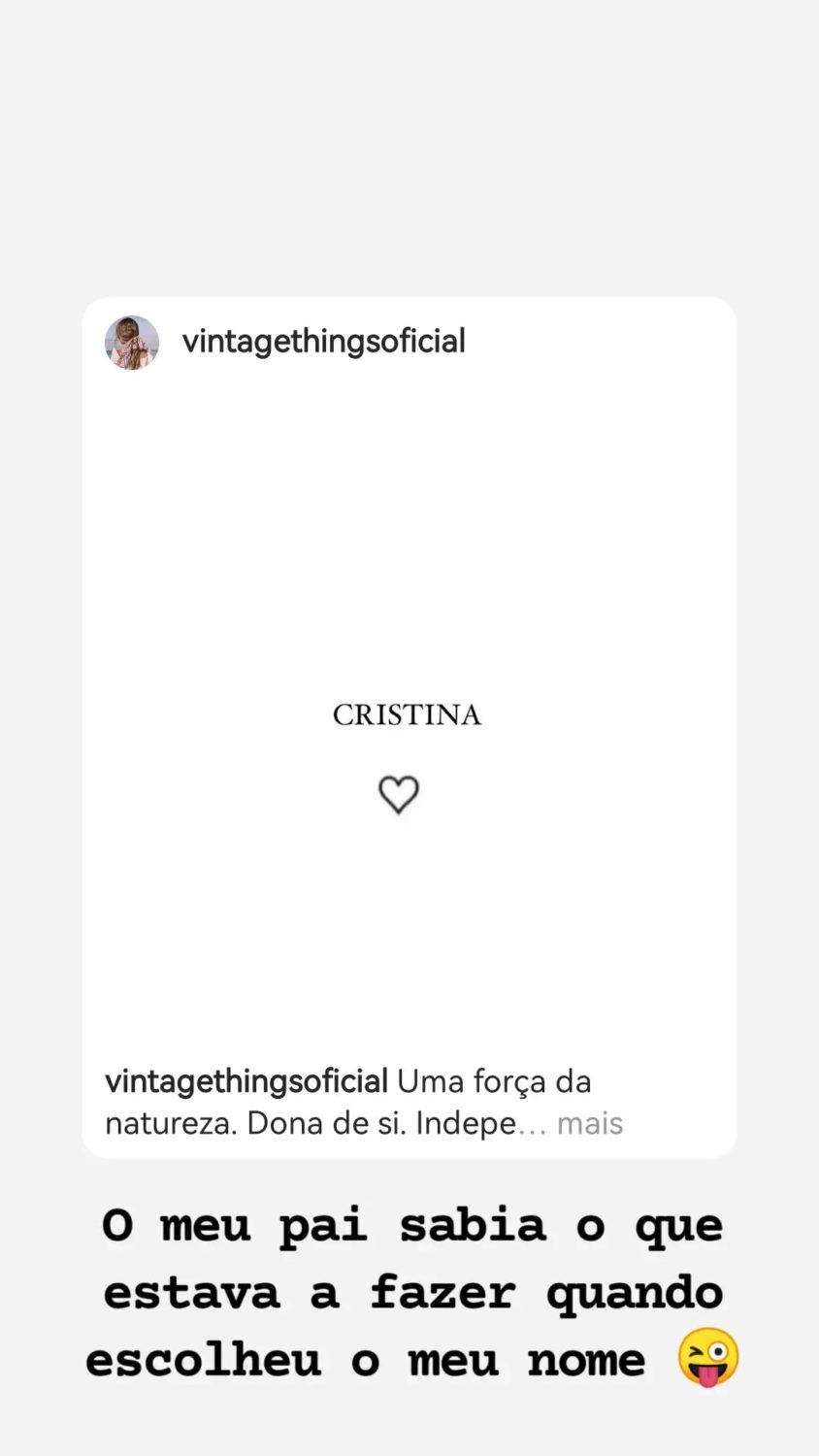 Gerusa! Cristina Ferreira revela &#8216;significado&#8217; do nome que a mãe lhe queria dar