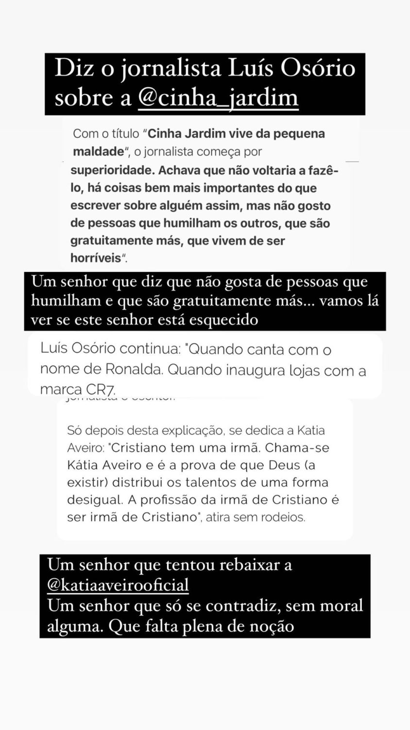 Léo Caeiro responde a Luís Osório após críticas a Cinha Jardim: &#8220;Sem moral alguma&#8230;&#8221;