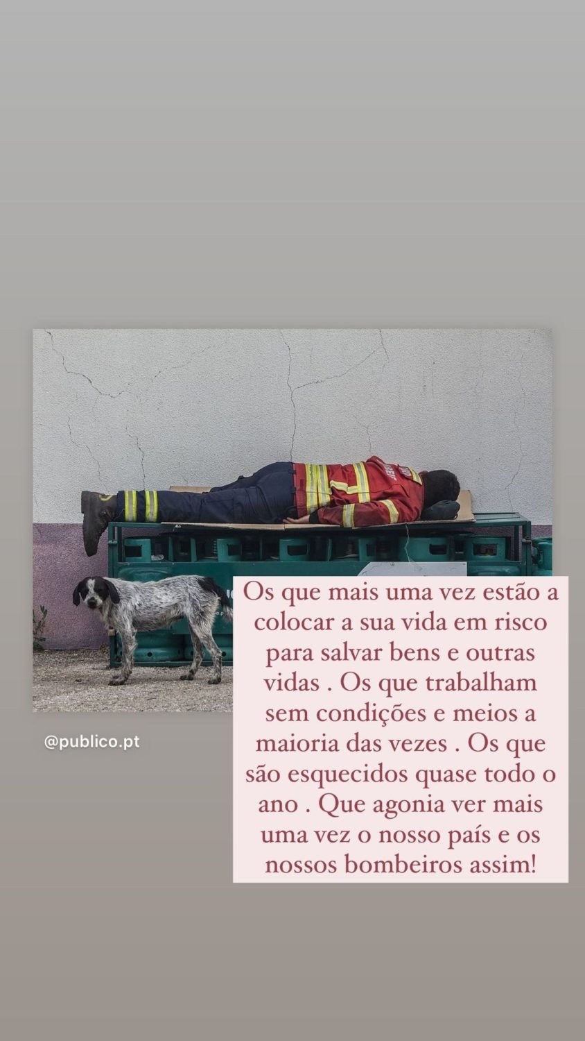 Marta Melro partilha imagem marcante de um bombeiro e desabafa: &#8220;Que agonia ver o nosso país e os nossos bombeiros assim&#8230;&#8221;
