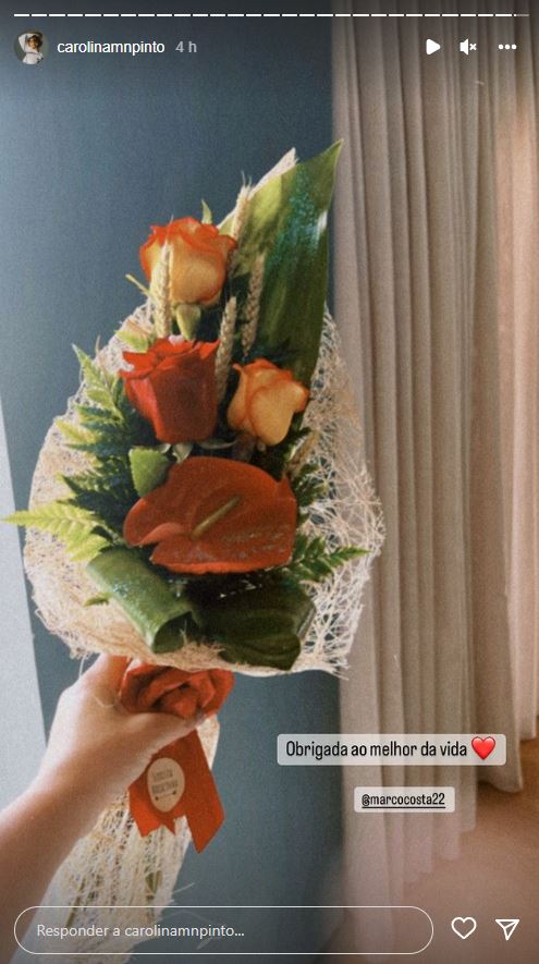 Apaixonado, Marco Costa surpreende a namorada com (bonito) ramo de flores: &#8220;Ao melhor da vida&#8230;&#8221;