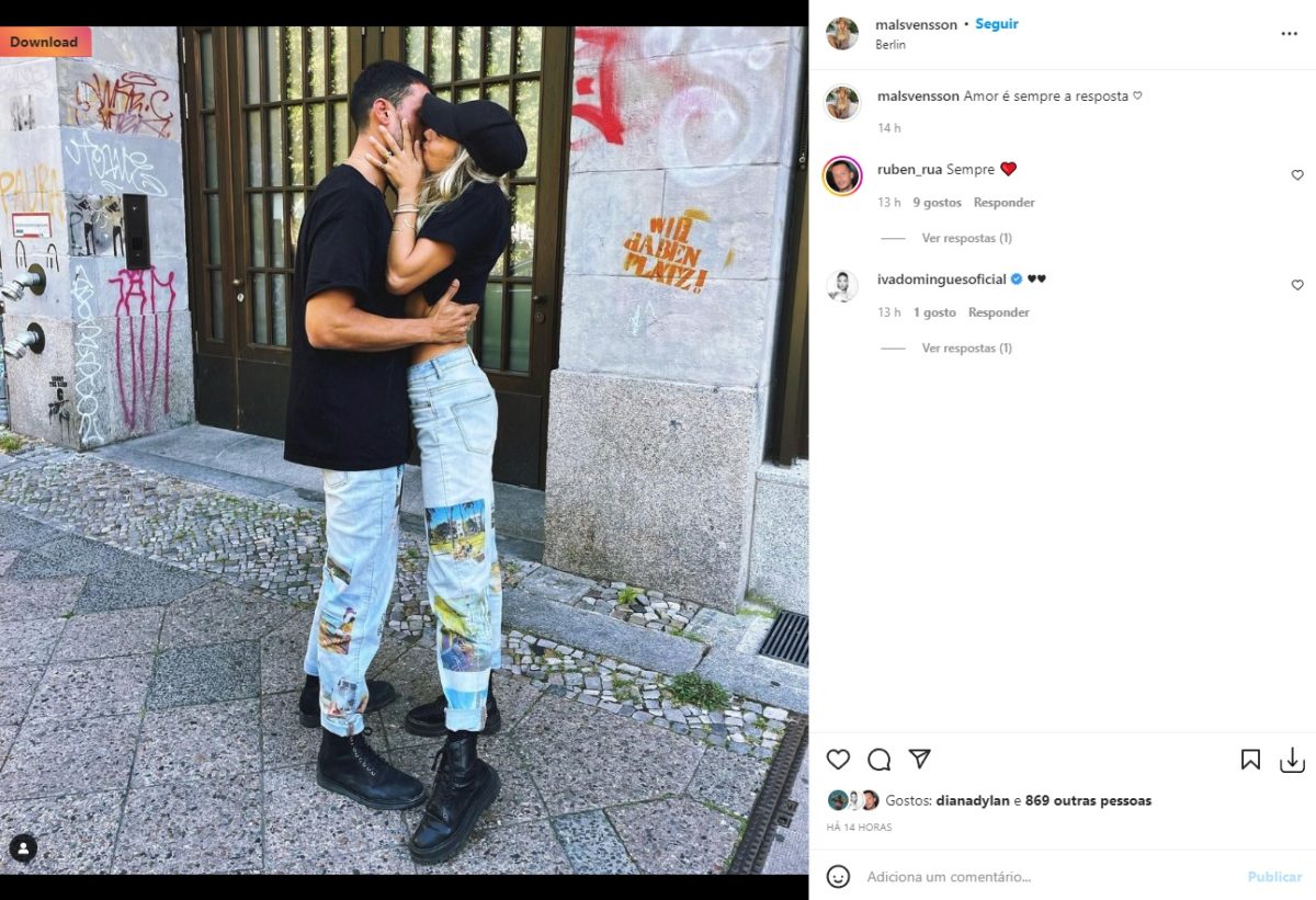 O amor está no ar! Namorada de Ruben Rua partilha foto romântica e declara-se (em português)