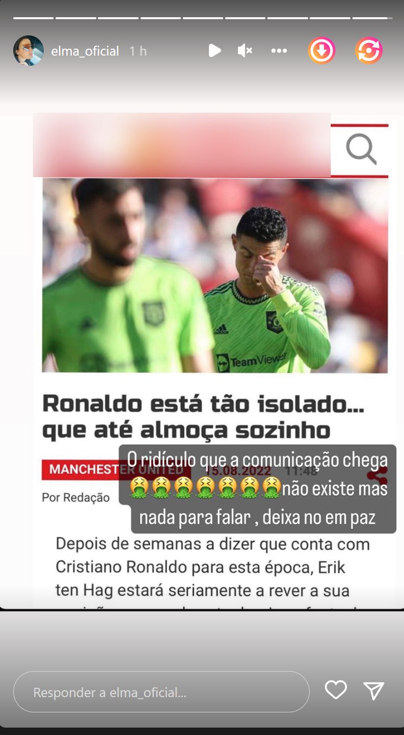 Azedou! Elma Aveiro reage em fúria a notícia sobre Cristiano Ronaldo: &#8220;Deixem-no em paz&#8230;&#8221;