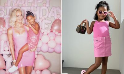 Que amor! Aos quatro anos, filha de Khloé Kardashian posa com mala de luxo em versão mini