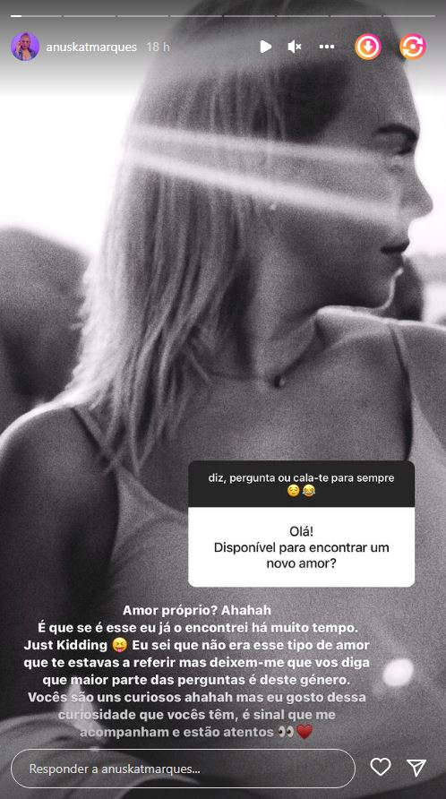 Após André Filipe, Anuska Marques já encontrou um novo amor? “Vocês são muito curiosos…”