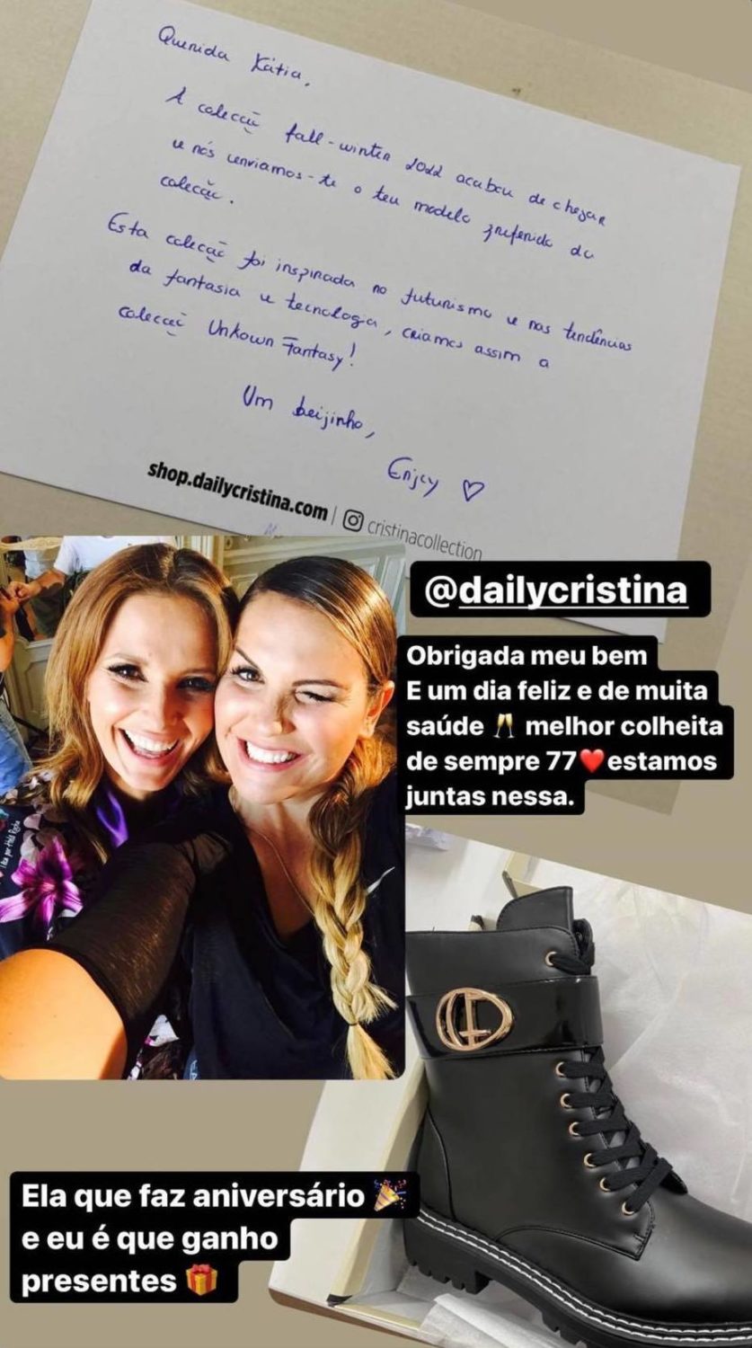 Katia Aveiro mostra &#8216;miminho&#8217; de Cristina Ferreira: &#8220;Ela é que faz aniversário e eu é que ganho presentes&#8230;&#8221;