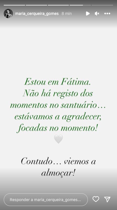 Maria Cerqueira Gomes faz visita a Fátima e explica: &#8220;Não há registos&#8230;estávamos focadas no momento&#8221;